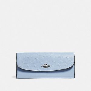 Coach Embossed Signature Leather Slim Wallet